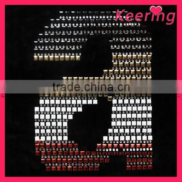 Wholesale Fashion Letter Design Hot Fix Rhinestone T-shirt Motif WHF-182