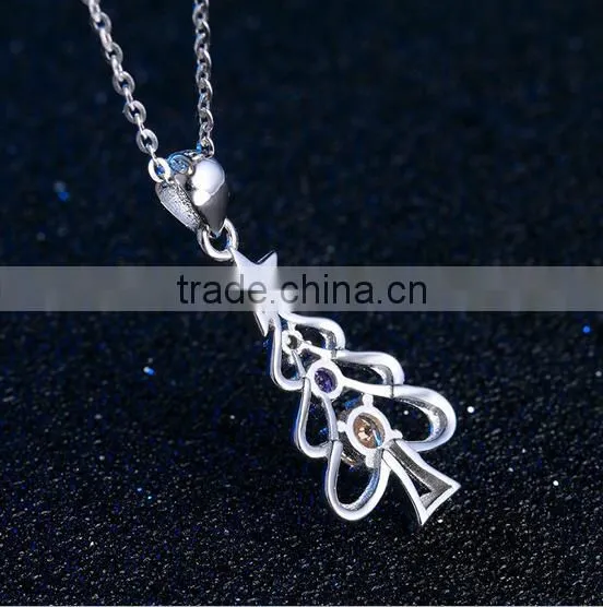 Factory Price Crystal Pendant 925 Sterling Silver Christmas Tree Pendant for Christmas Gift photo-2