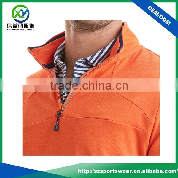 Popular Design High Quality Orange Color Polyester Breathable Sports Wear Pullover Hoodie for Men photo-3