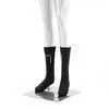 Media Corta Cotton Knee High Socks Burgundy For Autumn , Winter