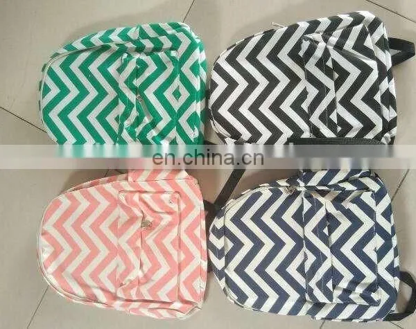 Wholesale High Quality Canvas Monogrammed Chevron Backpacks