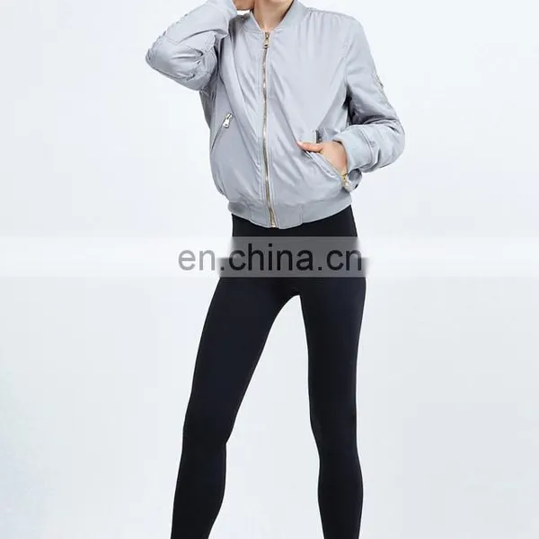 Bomber Custom Gym Hooded Outdoor Sport Polyester Zip Yoga Windproof China Coat OEM Bamboo Cotton New Women Winter Jacket photo-3
