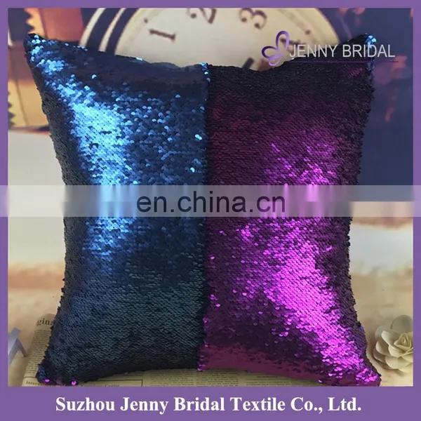 SQP022S Navy Purple Reversible Sequin Fabric Christmas Pillow Case Decorative