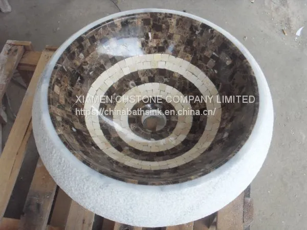 Marble Mosaic Wash Basin Bathroom Mosaic Sink photo-2