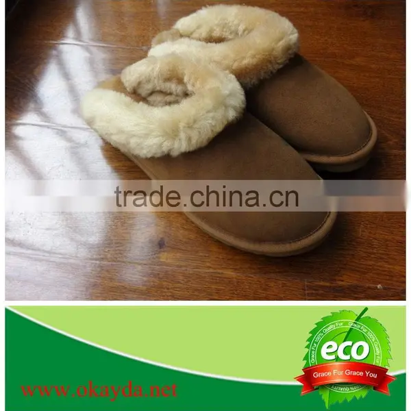 Women's Backless Sheepskin Slippers photo-3