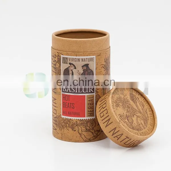 Wholesale Custom Kraft Paper Tube Tea Canisters Herb Nature Packaging photo-3