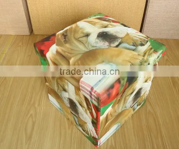 Store Extra Sheets Leather Pouffe photo-3
