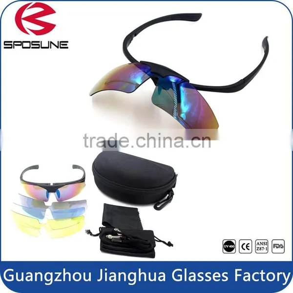 Matt Black Replaceable Flip up Polycarbonate Frame uv Protective Eye Gafas photo-5