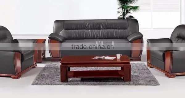 Oupusen 2016 New 1 1 3 Black Home Wooden Sofa Set photo-2