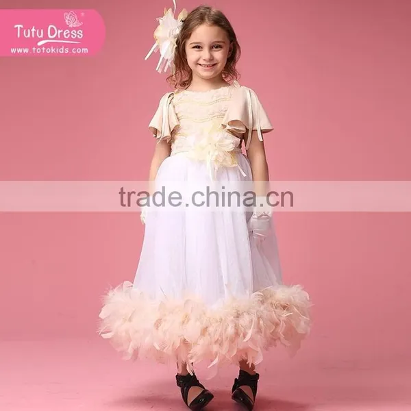 Hot Sale Girl Feather Tutu Dress Pageant Dress Girls Feather Dress photo-4