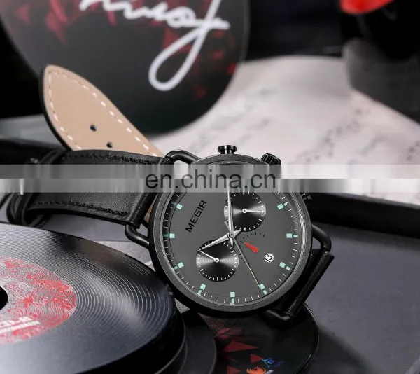 MEGIR 2159 Men's Quartz Watches Waterproof Business Mesh Band Chronograph Date Luxury Wristwatches photo-3