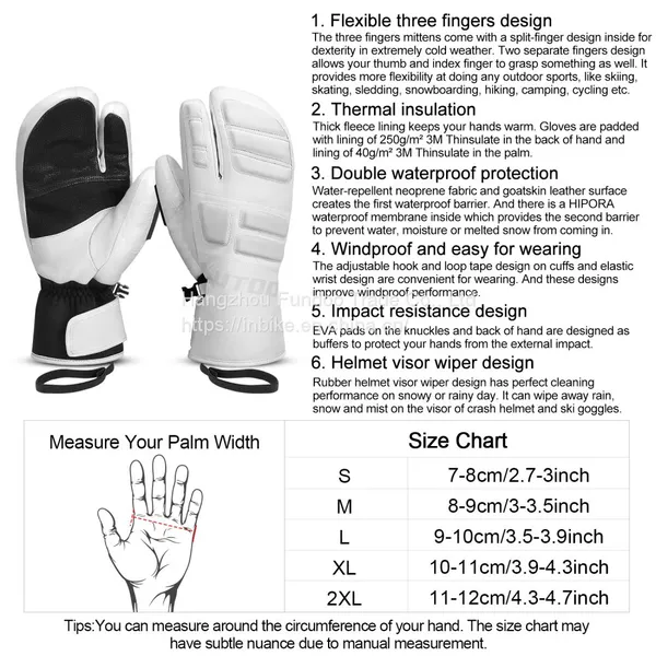 KUTOOK Snoboarding Gloves Ski Mittens Winter Sports photo-5