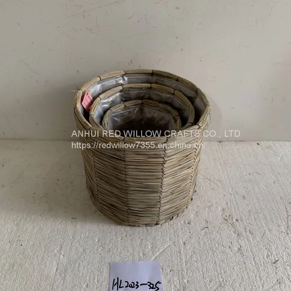 Natural Cattail Storage Basket Garden Baskets For Plants Outdoor