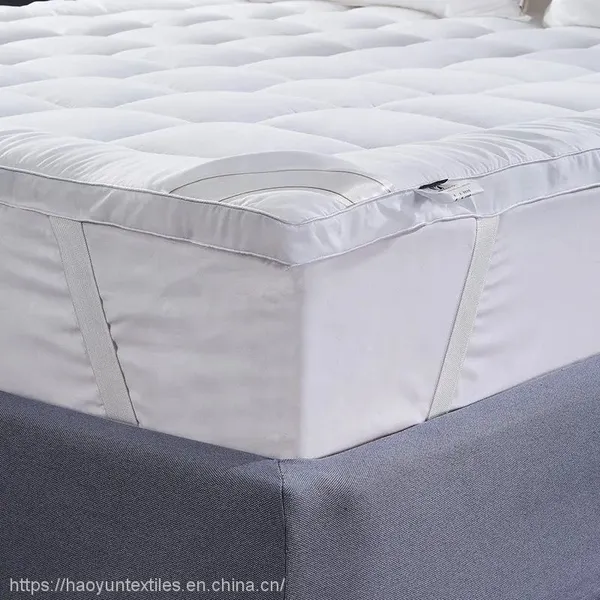 Polyester Microfiber Filling Cotton Fabric Outer Baffle Height 5cm Four Corners Elastic Bands Thick Quilted Mattress Topper photo-4