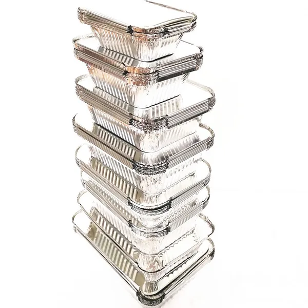 Airline Foil Food Containers Foil Containers for Airplane Tray Square Disposable Aluminium Foil Container