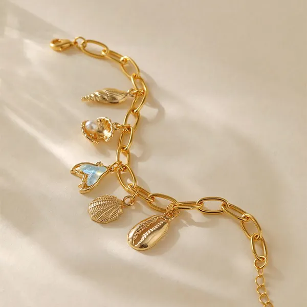 18K Gold-plated Brass Chain Bracelet With Color Retention Vintage and High-end Handmade Bracelet Jewelry. photo-4