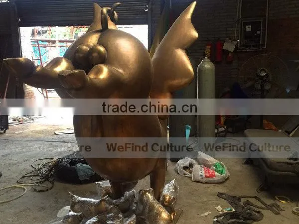 Outdoor Large Flying Pig Metal Bronze Sculpture photo-6