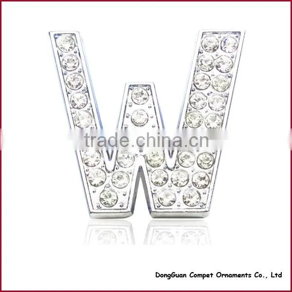 Diy Pet Collar Accessories Alloy Alphabets 30mm Full Rhinestone Slide Letters photo-5