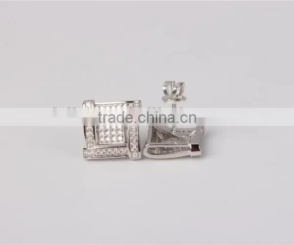 Ladies' Micro Pave CZ Stud Earring 925 Silver Jewelry Wholesale photo-4