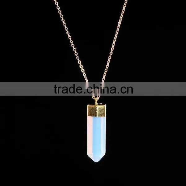 2016 Trendy Hot Style Tiger Eye Natural Stone Bullet Necklace SMJ0135 photo-4