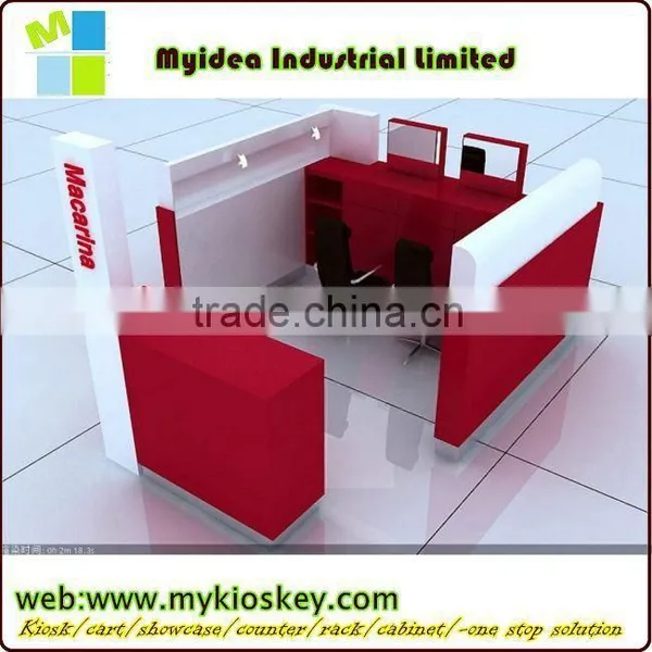 2015 Modern Purple With White Retail Nail Bar Kiosk,wooden Furniture Design and Eyebrow Threading Kiosk for Sale photo-2