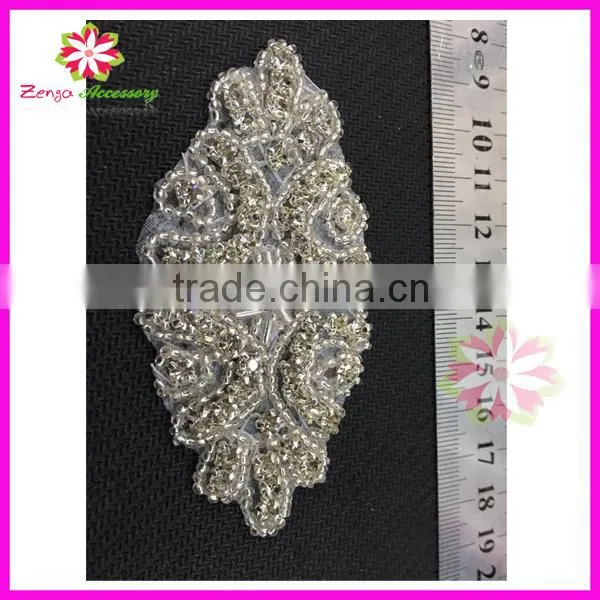 Hot Sale Latest Crystal Rhinestone Applique, Beaded Bridal Trim for Wedding Dresses China Manufacturer photo-6