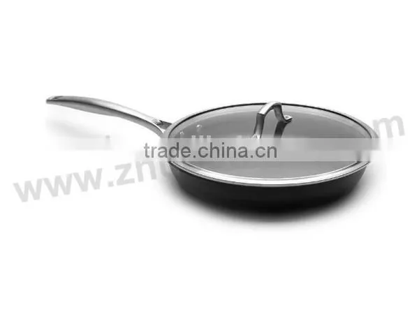 Aluminum Nonstick Pressed/ Forged Fry Pan With Glass Lid Lid Covered Pizza Pan Egg Pan photo-2