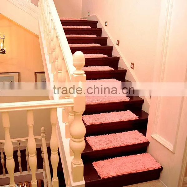 Fantastic Non Slip Stair Rectangle Chenille Shaggy Rugs for Wooden Stairs and Wooden Floor