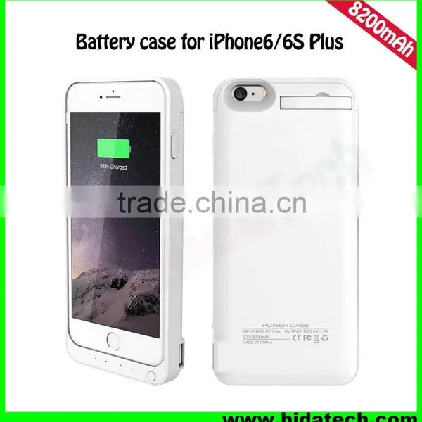 High Capacity 8200mah Backup Battery Pack Rechargeable Battery Case for Iphone 6s Case photo-3