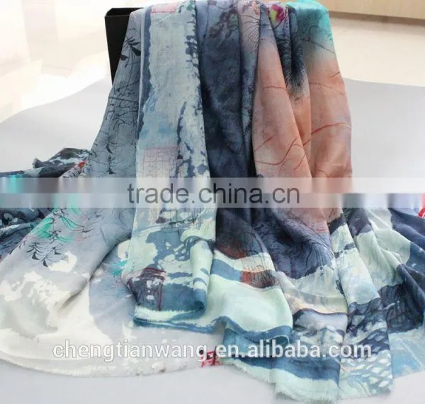 Woven Women's Scarf Wool Fabric for Winter photo-4
