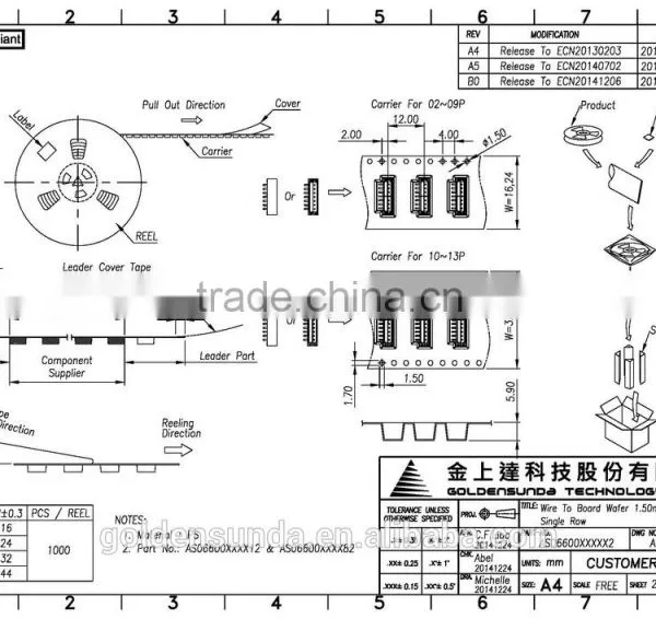 1.5mm Pitch 2 ~ 13 Pin Available Electronic Wire to Board Male Pin Connector photo-4