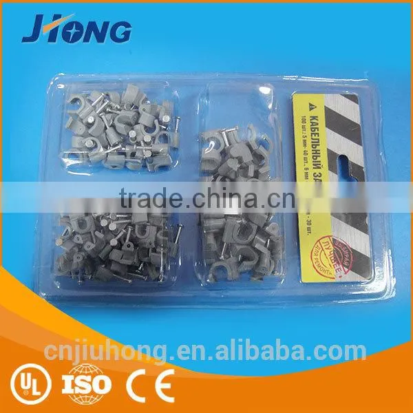 Hot Sale Locking Steel Nail Plastic Round Wall Cable Clip photo-5