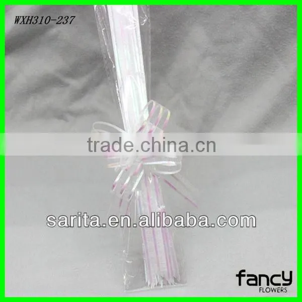 gray pull flower ribbon use for gift packaging
