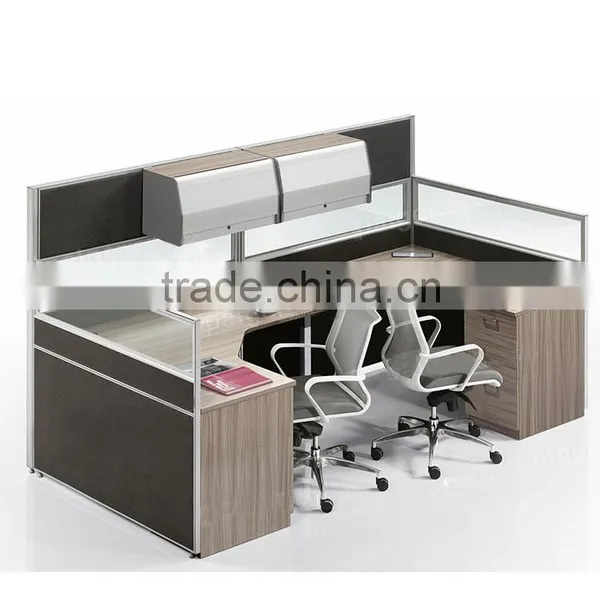 Aluminum Partition Office Cubicle Workstation With Metal Hanging Cabinet