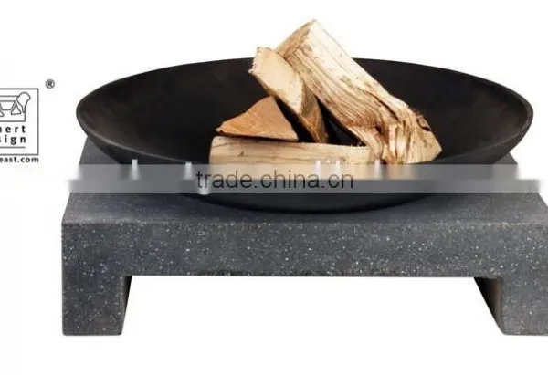 Concrete Square Base & Castiron Fire Pit/ Fire Place