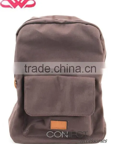 WLLDW-1244 100% Cotton canvas high quality brown men's backpack school bags china