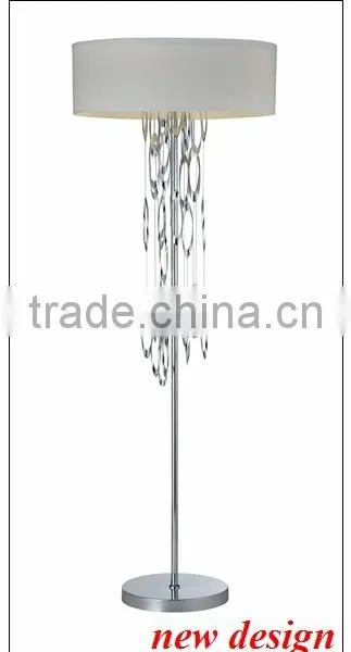 Metal in Chrome Finish Campanula Table Light With Acrylic Top Diffuser Fabric Shade photo-2