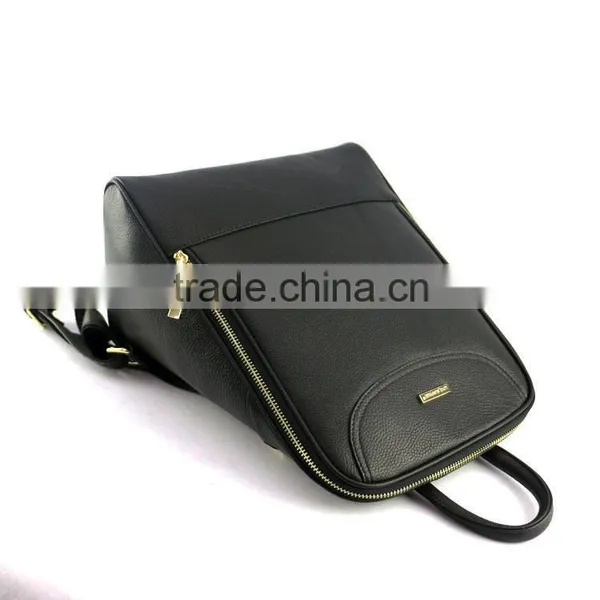 New Special Design Ladies Durable Black Litchi Pattern Leather Backpack photo-6