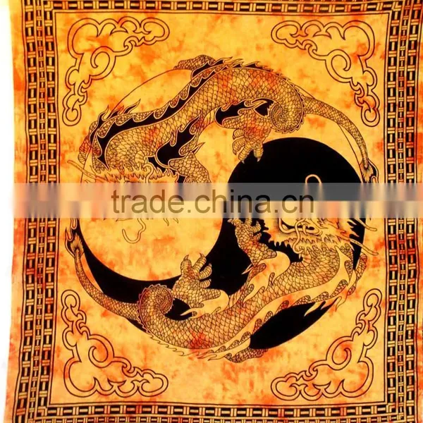 Indian Hippie Tapestry Tapestries Orange Tapestries Tapestry Wall Hanging Dragon Tapestries Bohemian Wall Tapestries photo-3
