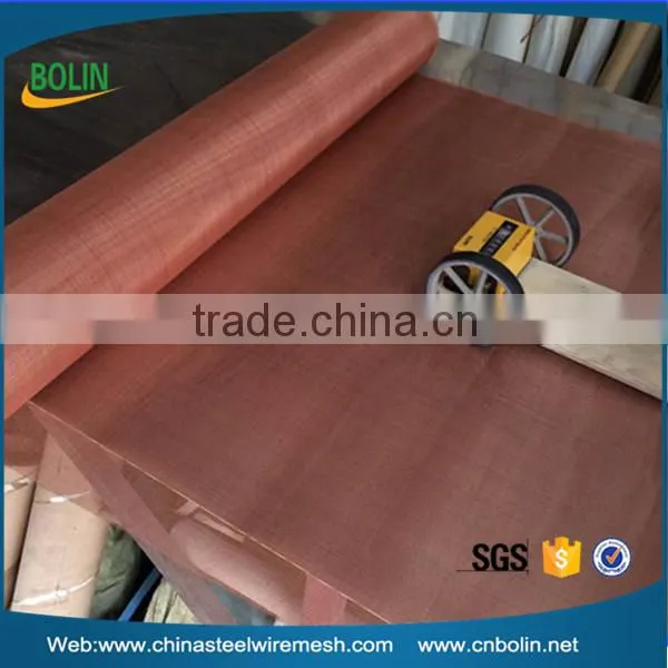 Faraday Cages Use Red 200 Mesh Copper Wire Mesh Cloth/rfid Shielding Fabric