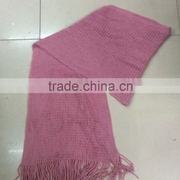 Stock Item Wholesale New Style Weomen's Pink Scarf With Friges