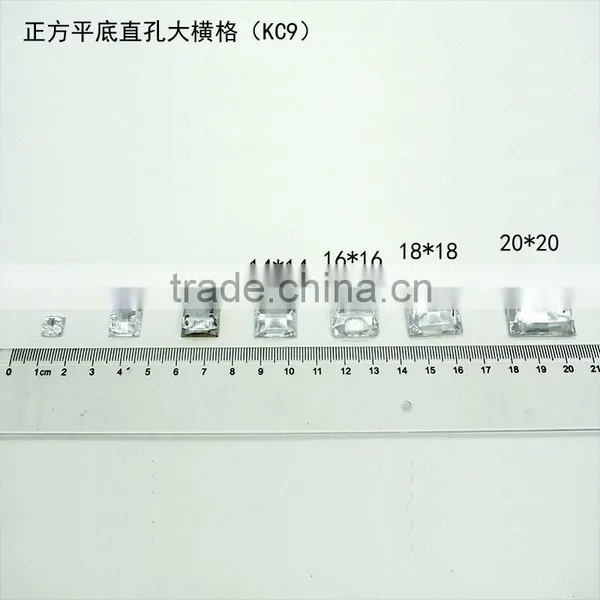 KC9 6*6 8*8 12*12 Square Flat Back Sew on Acrylic Rhinestones for Fashion Decoration, Craft Making, Garment Bags Accessories photo-2