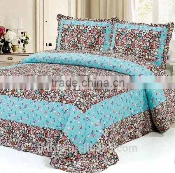 Bright Boarder Floral Patchwork Bedding Sets / Patchwork Quilts