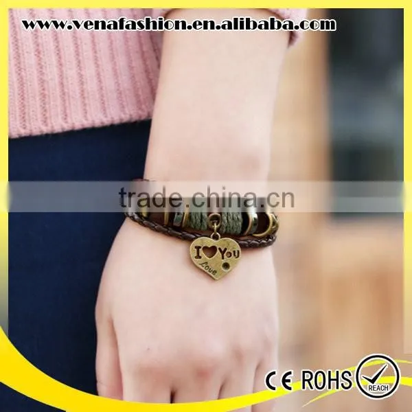 Snap Heart Boys Imitation Leather Bracelet Factory photo-4