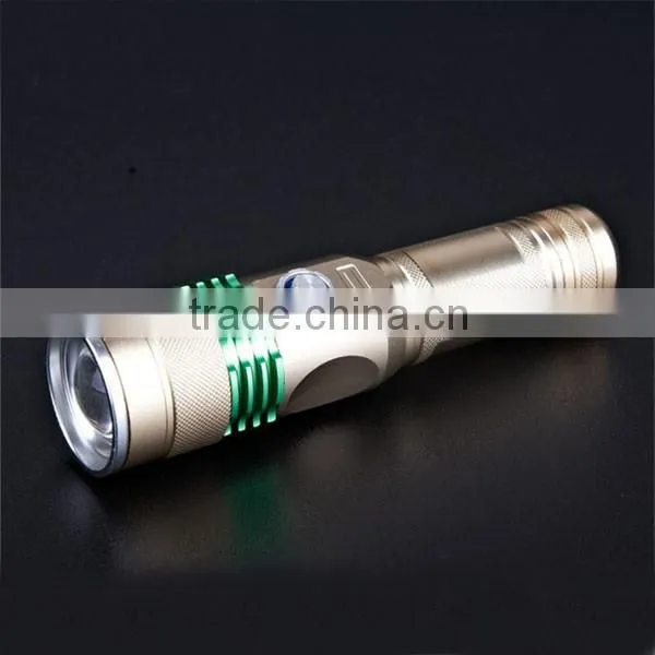POPPAS-6610 500lumens XM-L T6 Micro USB & Power Bank Rechargeable Led Flashlight photo-5