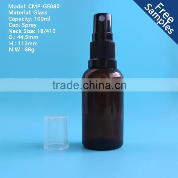 High Quality 100ml Amber Glass Essential Oil Bottles With Spray Pump photo-3