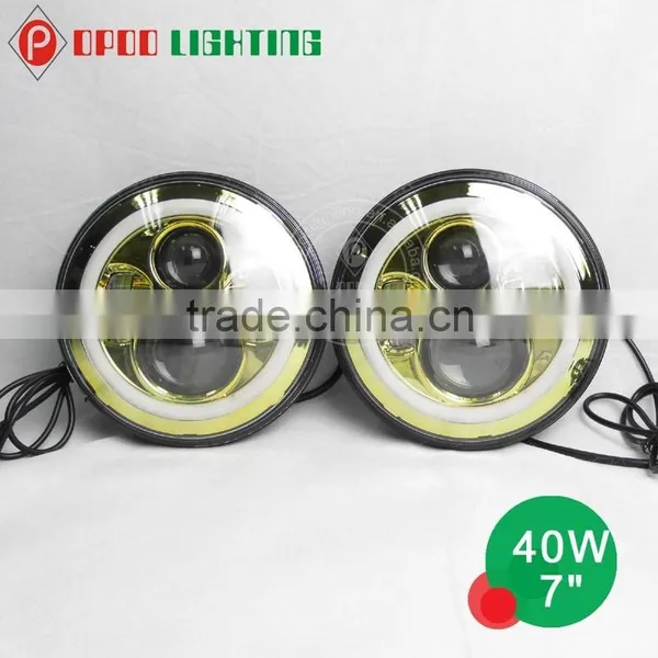 2015 Hot Products 7'' hi Low Beam Round Motorcycle Projector Headlight With Angel Eye photo-3