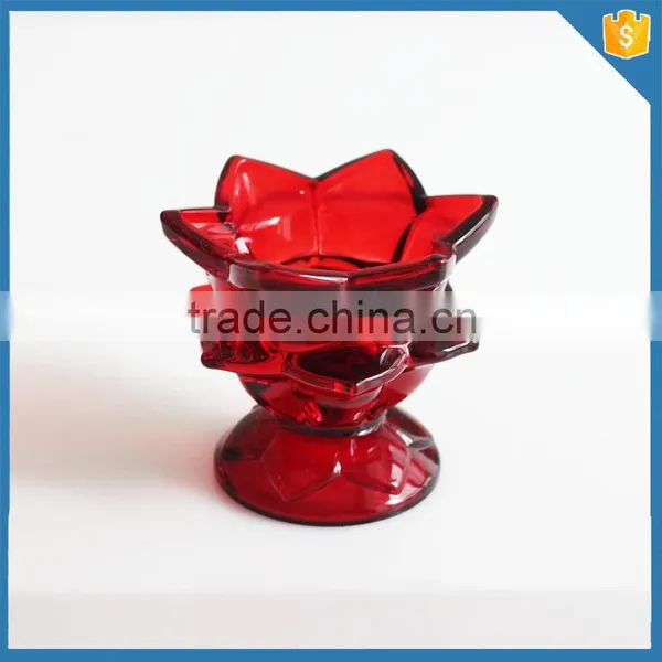 Colorful Glass Lotus Flower Candle Holder Wholesale photo-6