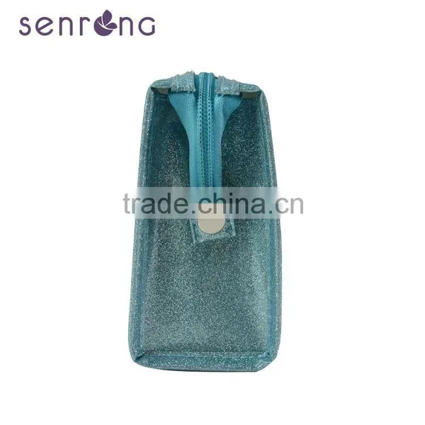 2015 Hot Promotion Blue PVC Cosmetic Bag With Butterfly ,blue PVC Make up Pouch for Wholesale photo-3