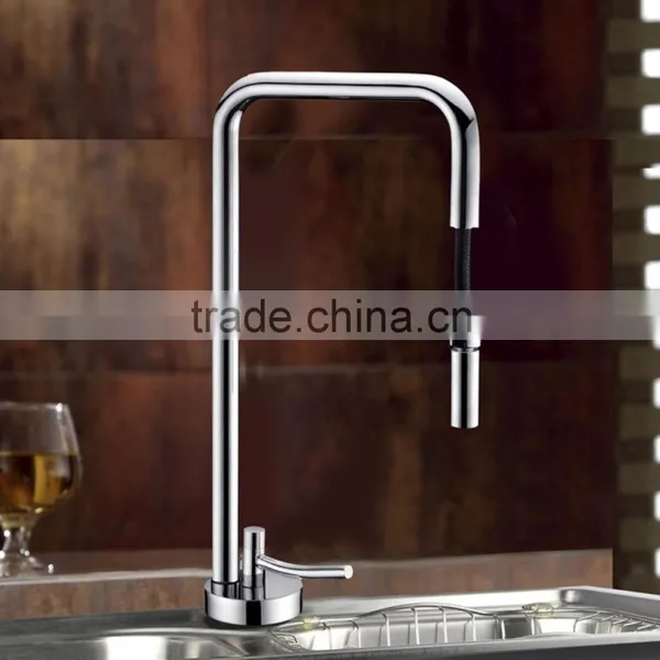 Gold Square Single Handle Kitchen Faucet photo-3